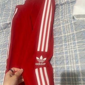 Red adidas leggings size small